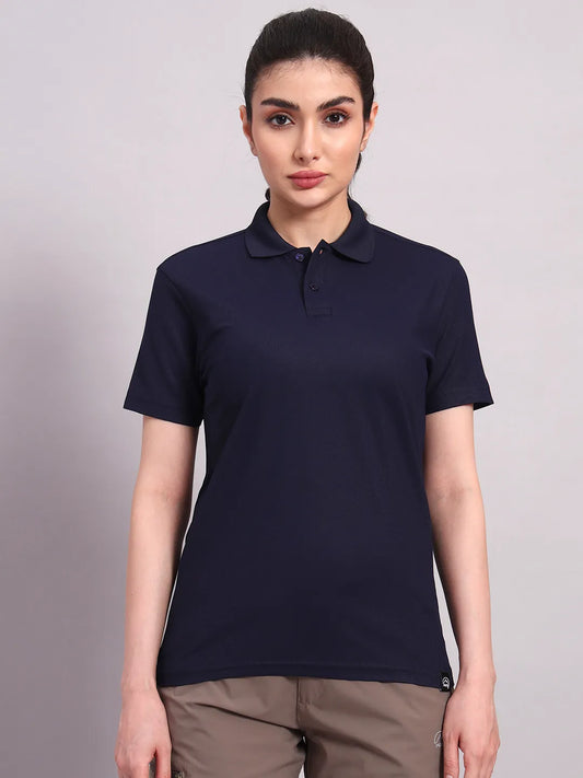 Women's Navy Blue Polo Tshirt