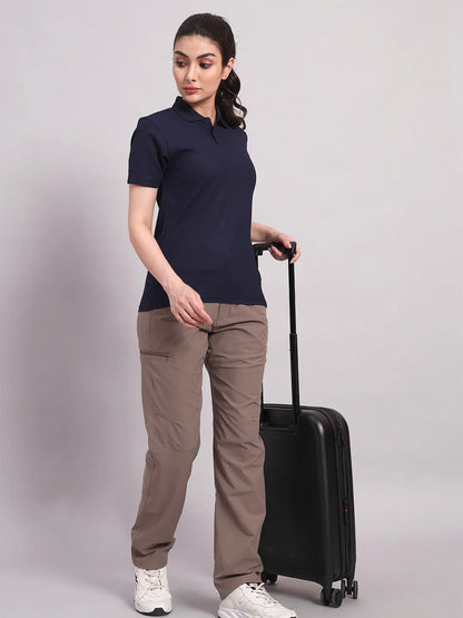 Women's Navy Blue Polo Tshirt