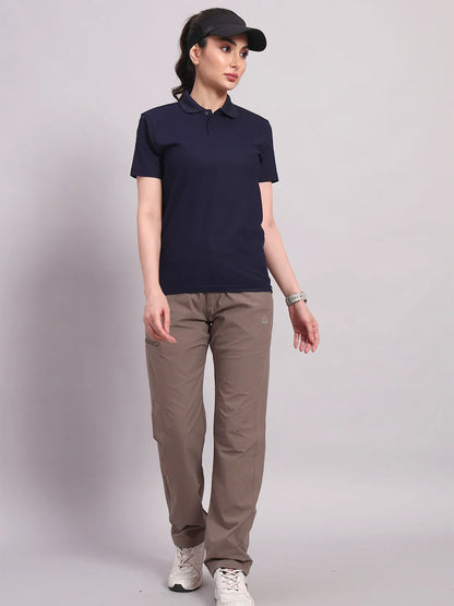 Women's Navy Blue Polo Tshirt