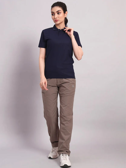Women's Navy Blue Polo Tshirt