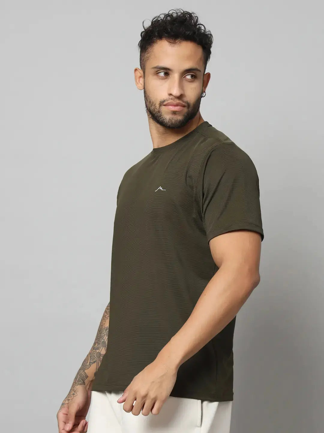 Olive Men's Ultralight Athletic T Shirt Left side - Reccy