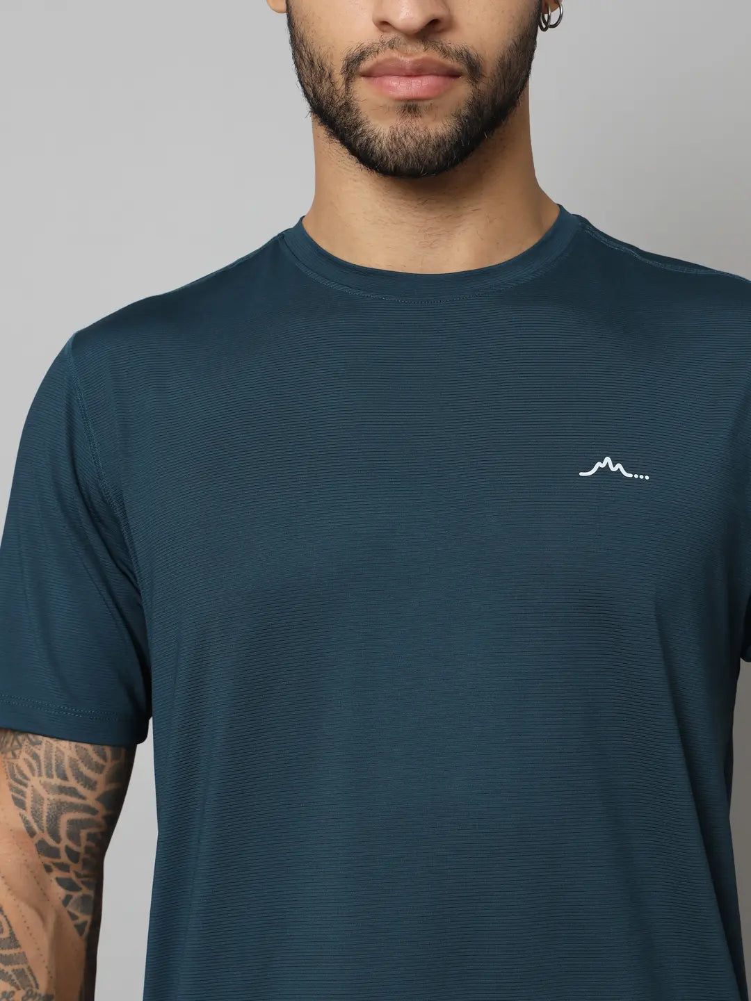 Pacific Blue Men's Ultralight Athletic T Shirt Front Upper side- Reccy