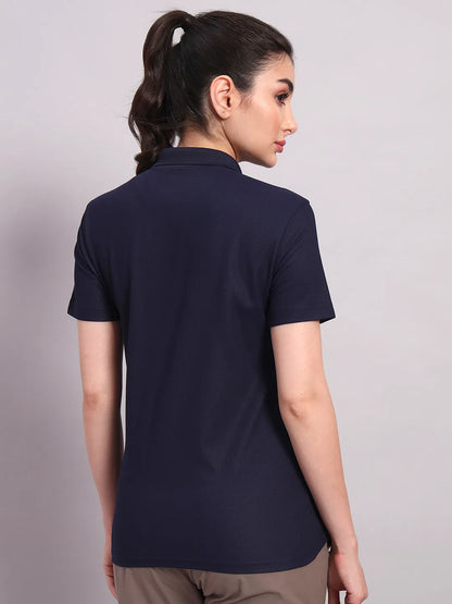 Women's Navy Blue Polo Tshirt