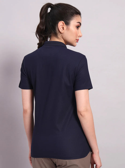Women's Navy Blue Polo Tshirt