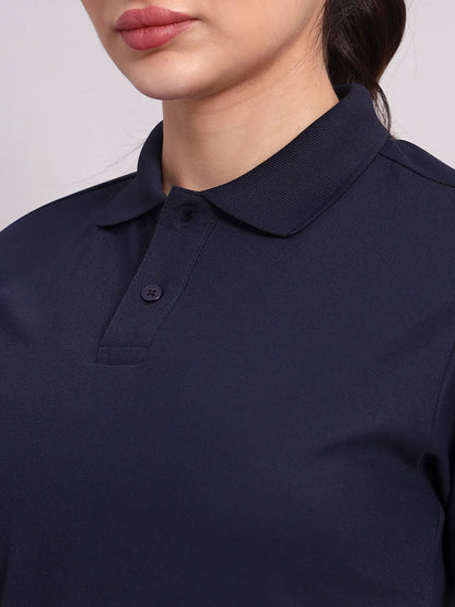 Women's Navy Blue Polo Tshirt