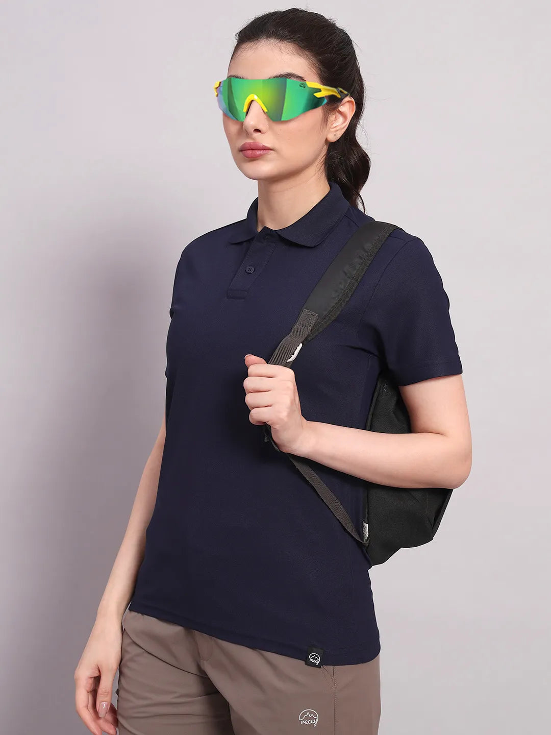 Women's Navy Blue Polo Tshirt
